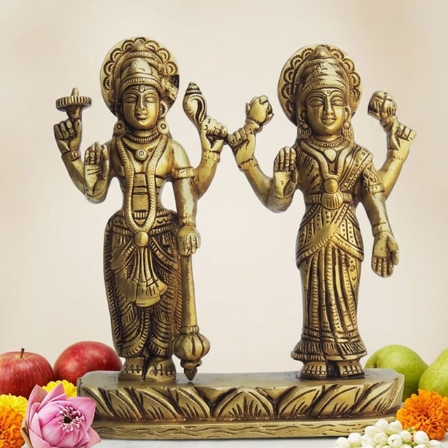 Brass Showpiece Vishnu Laxmi Ji -5*1.5*5.5 Inch (BS1352 D)