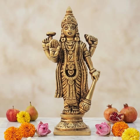 Brass Showpiece Vishnu Ji God Idol Statue - 2.2*1.5*5 Inch (BS1597 V)