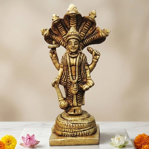 Brass Showpiece Vishnu God Idol Statue - 3*1.7*5 Inch (BS1759 C)