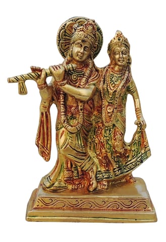 Brass Showpiece Radha Krishna God Idol Statue - 4.2*2*6.5 Inch (BS399 I)