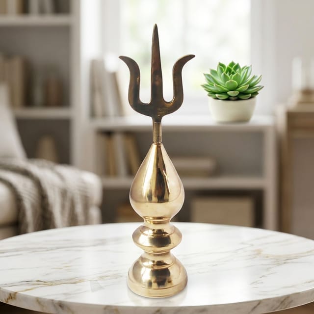 Brass Kalash Trishul No. 3 - 2*2*8.1 inch (Z394 C)
