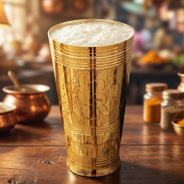 Lassi Glass Brass - 700 ml - 3.7*6.2*6.6 inch (BC113 E)