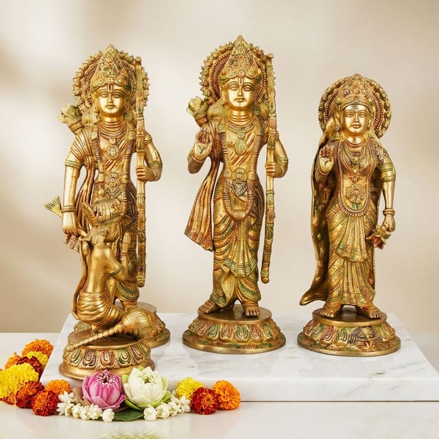 Brass Showpiece Ram Darbar God Idol Statue  - 15.5*9.5*15.3 inch (BS827 A)