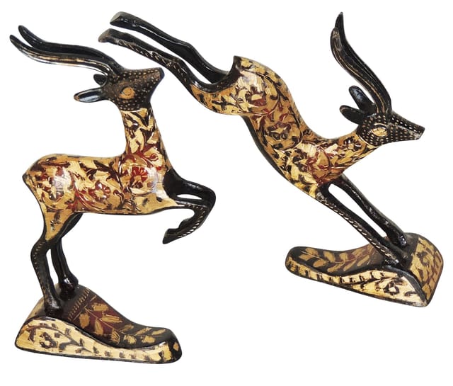 Brass Showpiece Running Deer Statue  - 1.5*4*7.5 Inch (AN023 A)
