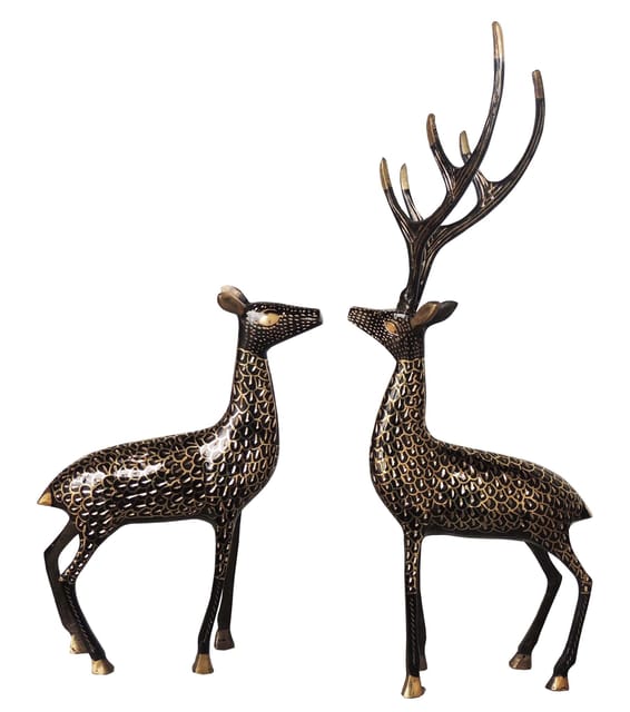 Brass Showpiece Duck Pair Statue - 13.5*2*16 inch (AN212 B)