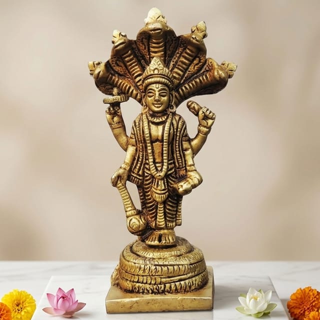 Brass Showpiece Vishnu God Idol Statue - 3*1.7*5 Inch (BS1759 C)