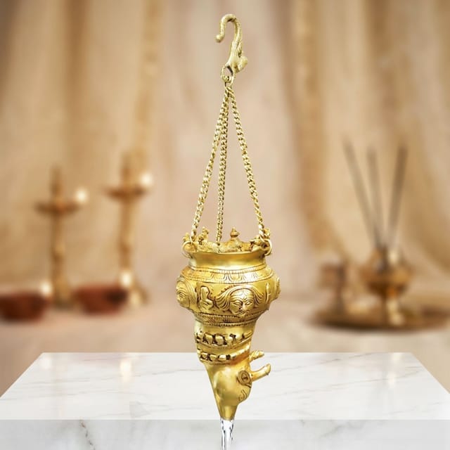 Brass Nandi Face Shirangi Statue, 900 ML- 4.5*4.5*8.5 Inch (BS1890 D)