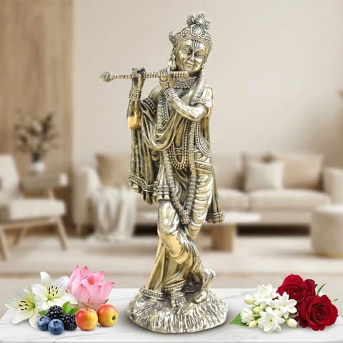 Brass Showpiece Krishna God Idol Statue - 4.5*3.5*12 Inch (BS1806 I)