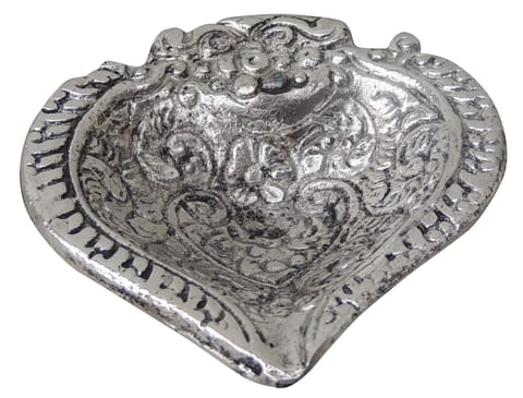 Aluminium Showpiece Heart Shape Deepak, Oil Lamp - 2.3*2.4*0.5 Inch (AS268 H)