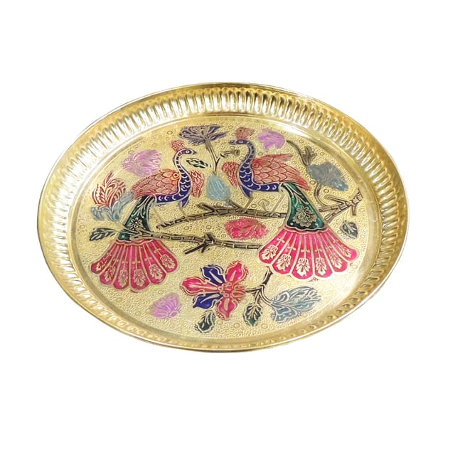 Brass Puja Thali - 8*8*1 Inch (Z653 D)