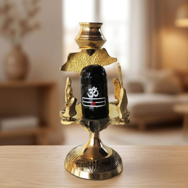 Brass Shivparivaar White stone no. 3 - 3.4*2.8*5.8 inch (Z463 D)
