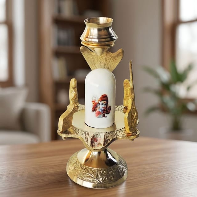 Brass Shivparivaar White stone no. 2 - 3*2.4*4.7 inch (Z463 C)