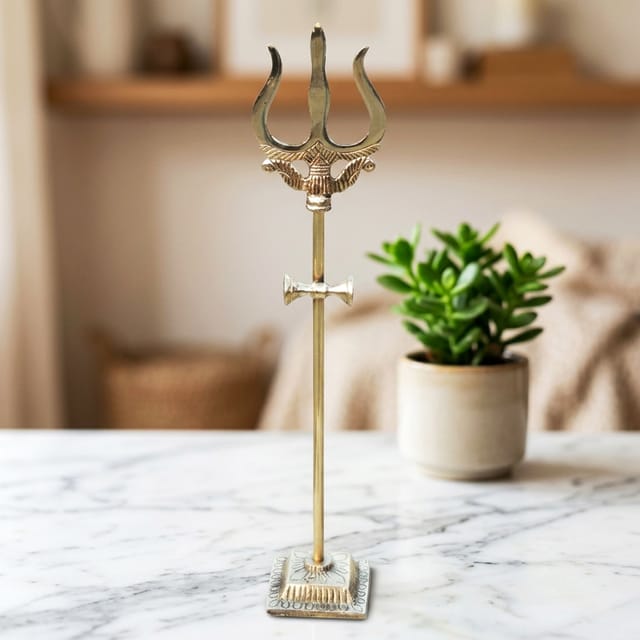 Brass Trishul No. 4 - 2.9*2.3*14 inch (Z138 F)