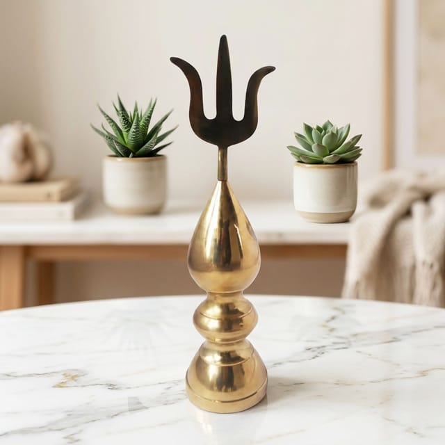 Brass Kalash Trishul No. 5 - 3.1*3.1*12 inch (Z394 E)