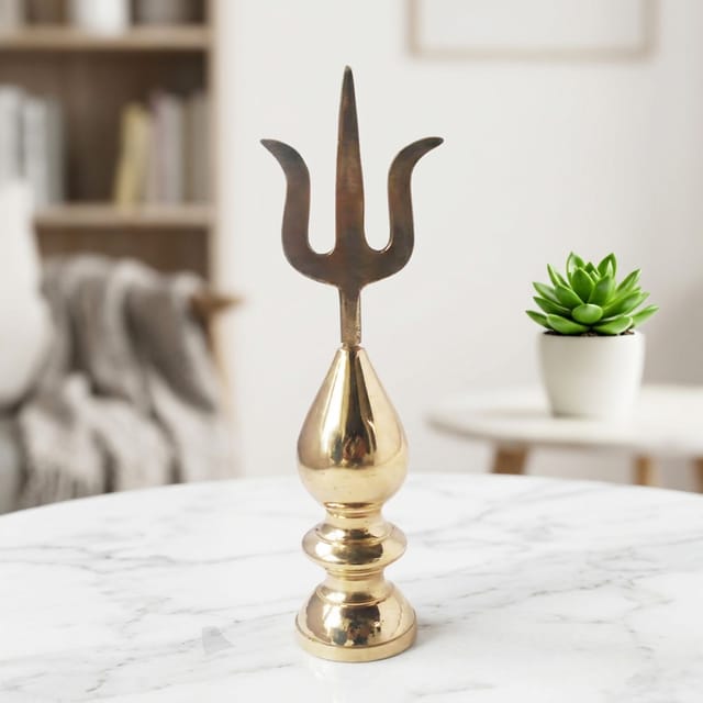 Brass Kalash Trishul No. 2  - 1.6*1.6*7.1 inch (Z394 B)