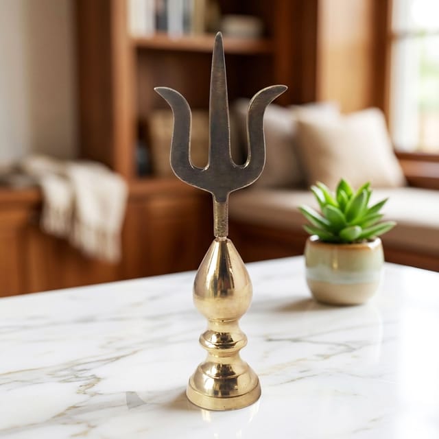 Brass Kalash Trishul No. 1  - 1.3*1.3*6.5 inch (Z394 A)