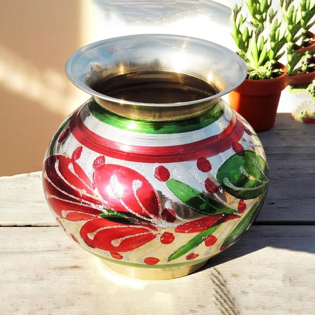 Brass Matki Colour No.16, 1.24 Liter - 6.5*6.5*5.6 inch (Z152 F)