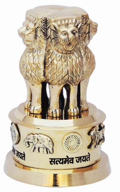 Brass Table Decor Showpiece Ashok Lath - 3.5*3.5*6 inch (F670 F)