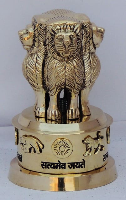 Brass Table Decor Showpiece Ashok Lath - 3.2*3.2*5 inch (F670 E)