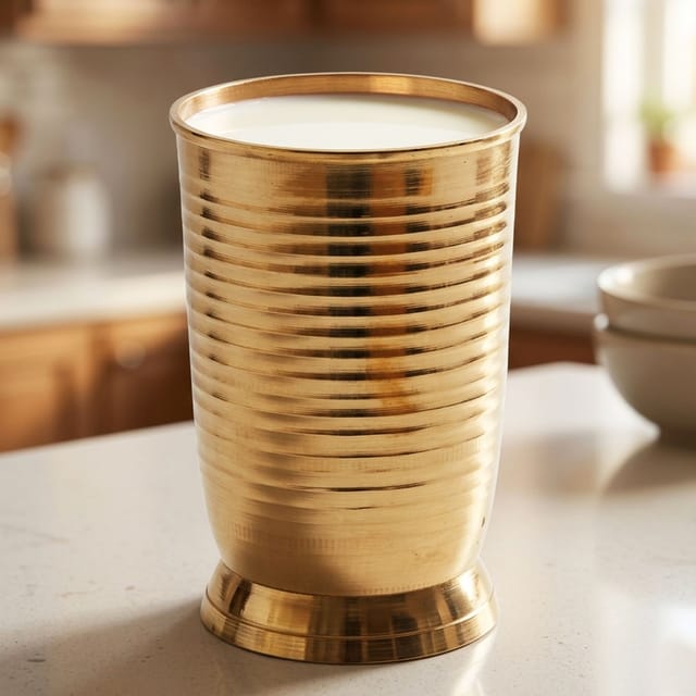 Brass Glass Silai 280 ML - 2.8*2.8*4.2 inch (Z177 C)