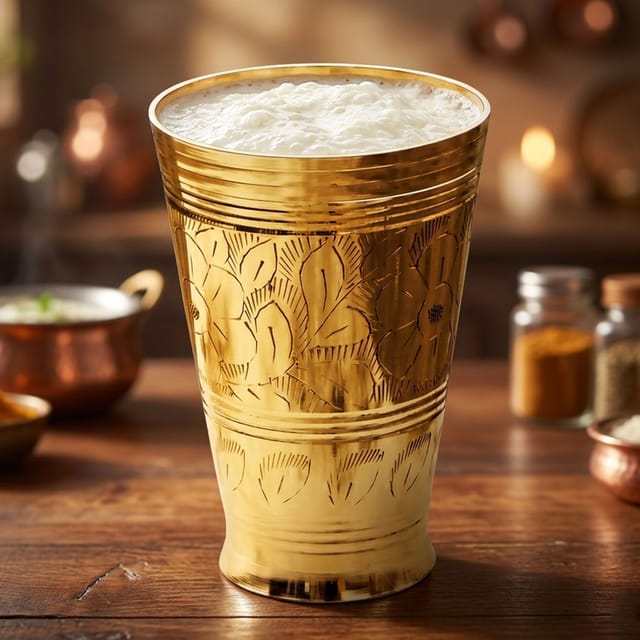 Lassi Glass Brass - 450 ml  - 3.5*4.7*5 inch (BC113 D)