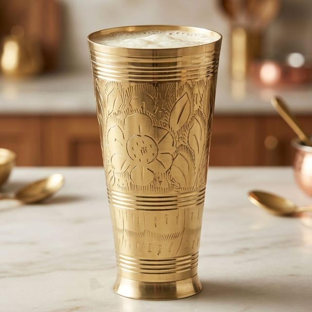 Lassi Glass Brass - 950 ml - 4.1*7.4*7.9 inch (BC113 F)