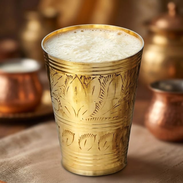 Lassi Glass Brass - 300 ml - 3.3*3.3*4.3 inch (BC113 B)