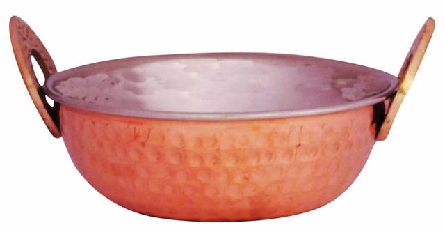 Copper Steel & Brass Kadai No. 1 - 350 ML - 6.5*5.5*2.7 inch (BC141 A)