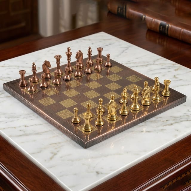 Brass Chess - 11.8*11.8*3.5 inch (BS363 B)