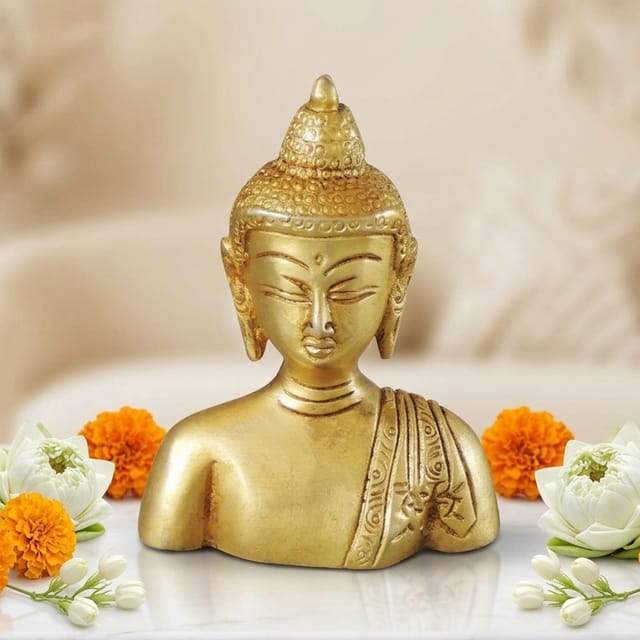 Brass Showpiece Buddha Half Statue  - 3*1.5*4 inch (BS1073 D)