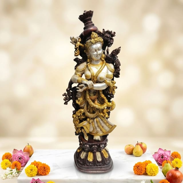 Brass Showpiece Radha God Idol Statue  - 8*6*29 inch (BS075 R)