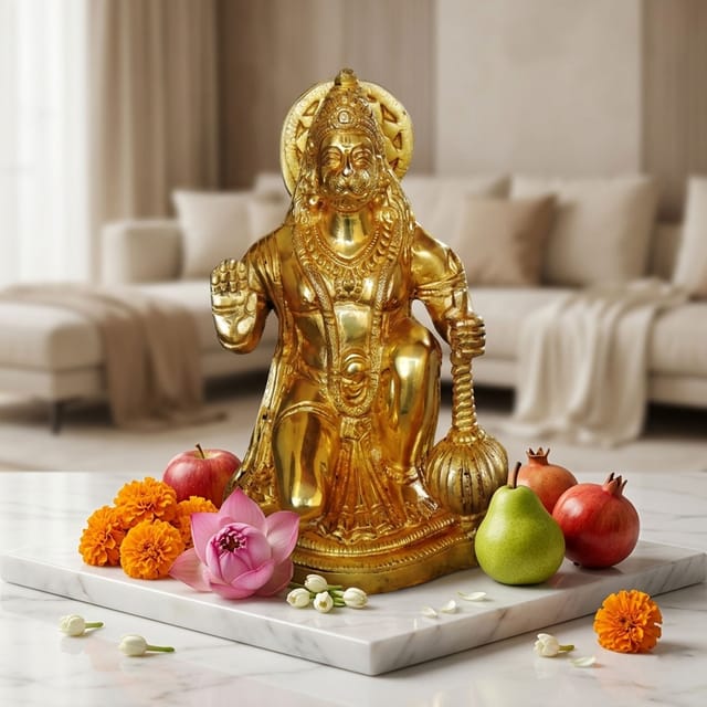 Brass Showpiece Hanuman Ji God Idol Statue  - 4.2*3*7 inch (BS1032 D)