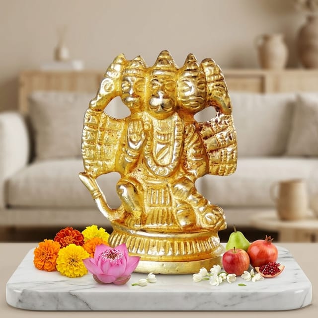 Brass Showpiece Panchmukhi Hanuman Ji God Idol Statue  - 1.5*1*2 inch (BS1048 C)