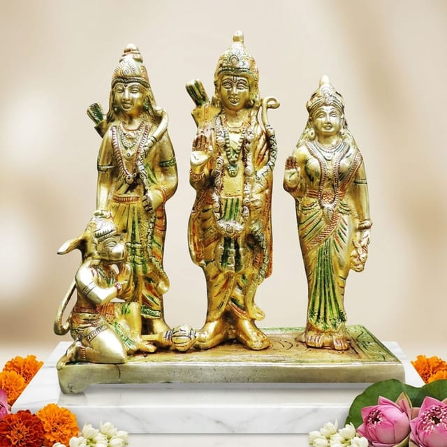 Brass Showpiece Ram Darbar God Idol Statue  - 7*3*8 inch (BS131 E)