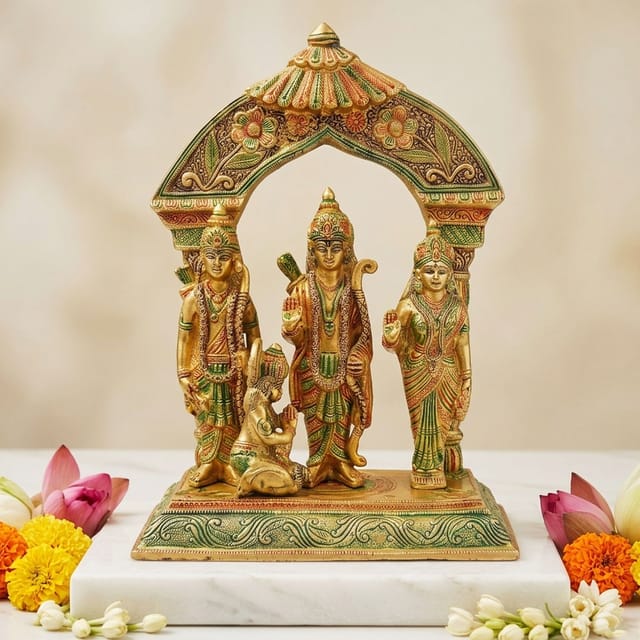Brass Showpiece Ram Darbar On Same Base God Idol Statue  - 9*5*12 inch (BS131)