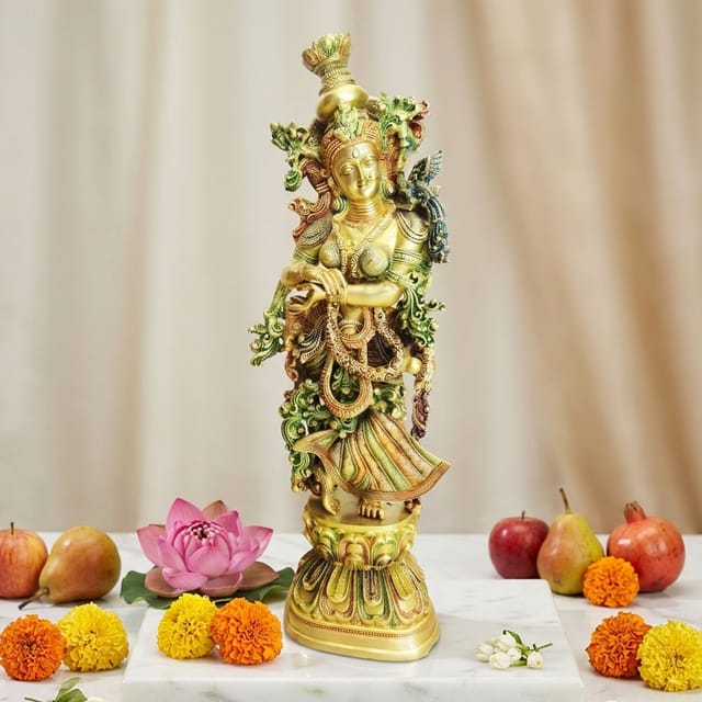 Brass Showpiece Radha God Idol Statue  - 8*6*29 inch (BS073 R)