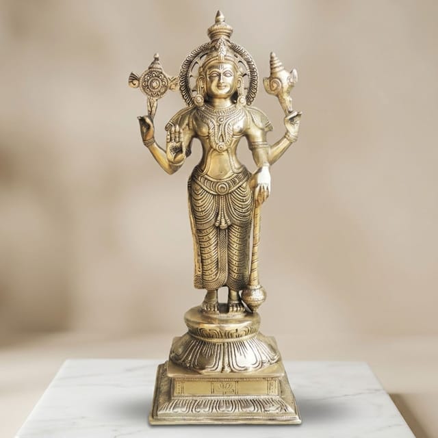Brass Showpiece Vishnu Ji God Idol Statue  - 7.5*5.8*17.5 inch (BS985 V)