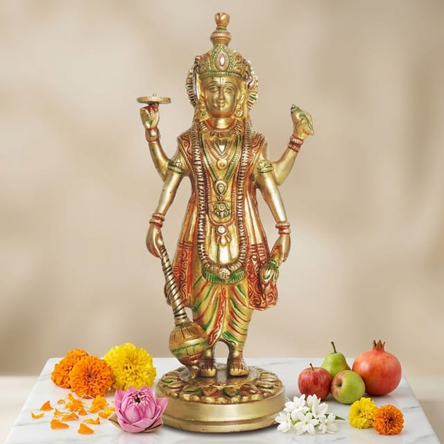 Brass Showpiece Vishnu Ji God Idol Statue  - 4.5*5.5*12.5 inch (BS1140 B)