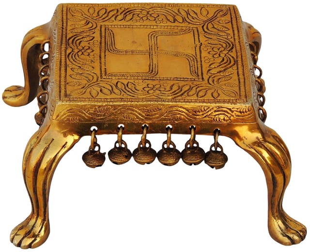 Brass ChowkiFor God Idol Statue - 7*7*3.7 inch (BS697 C)