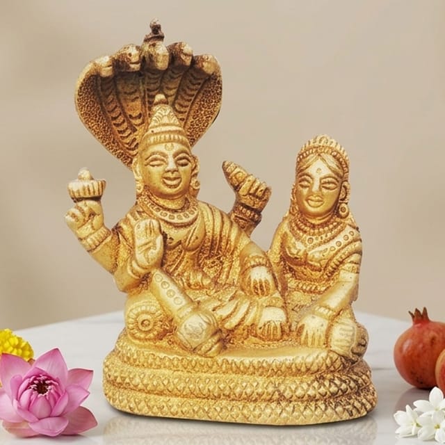 Brass Showpiece Laxmi With Vishnu Ji - 2.5*1.5*3.2 inch (BS1266 B)