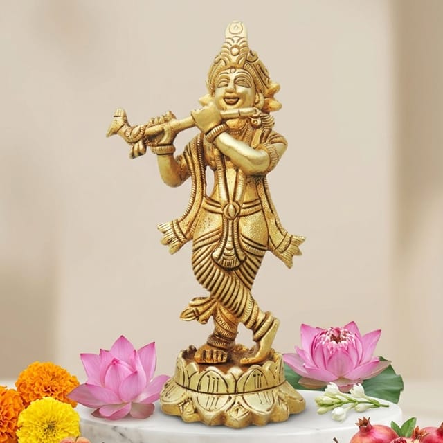 Brass Showpiece Krishna Ji Statue - 3*2*5.5 inch (BS1263 K)