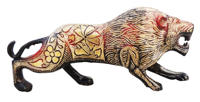 Brass Showpiece Lion Statue  - 11*2.2*5 inch (AN179 C)