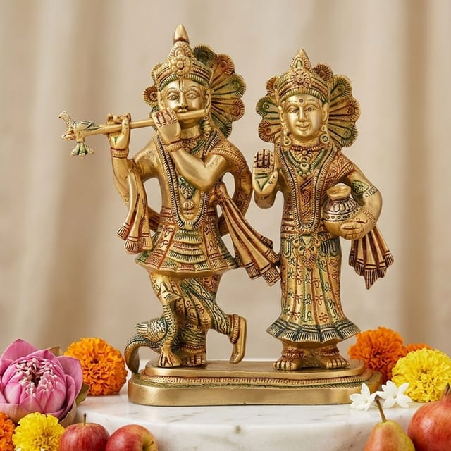 Brass Showpiece Radha Krishan Statue  - 7.5*3.5*9 inch (BS1274 C)
