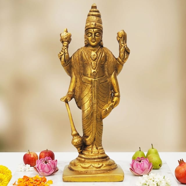 Brass Showpiece Vishnu Ji Statue - 1.6*1.3*4.3 Inch (BS388 B)