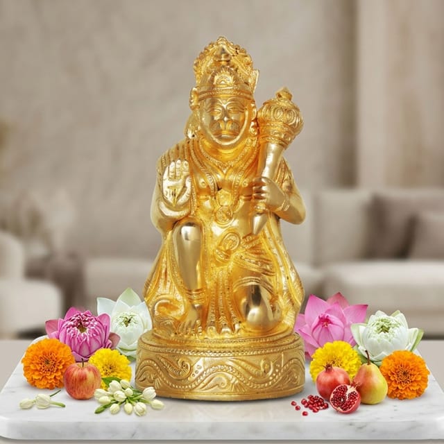 Brass Showpiece Hanuman Ji Statue - 3.3*3*6.8 Inch (BS874 A)