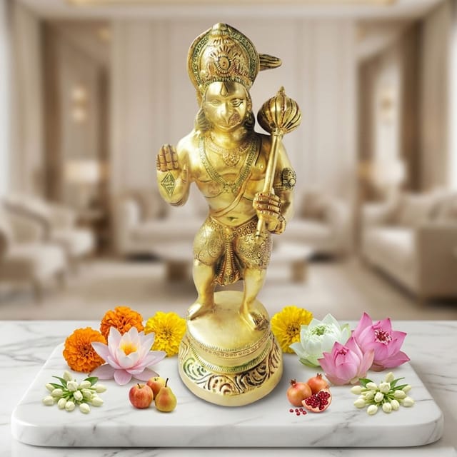 Brass Showpiece Hanuman Ji Statue - 4.5*4.7*13 Inch (BS1141 B)