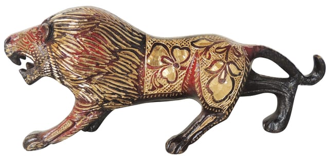 Brass Showpiece Lion Statue  - 8.5*2*3.5 Inch (AN179 A)