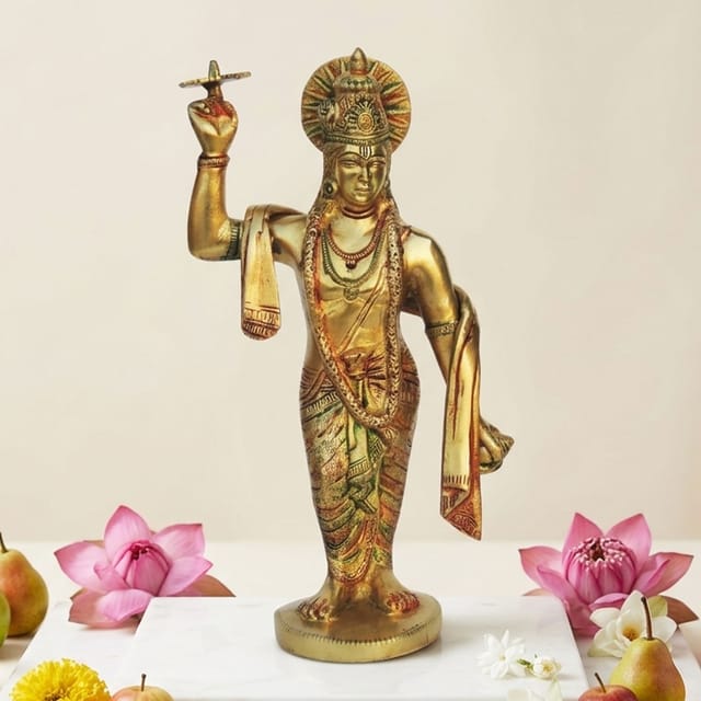 Brass Krishna With Chakra Idol-6.2*3.2*11.1 (BS1017 A)