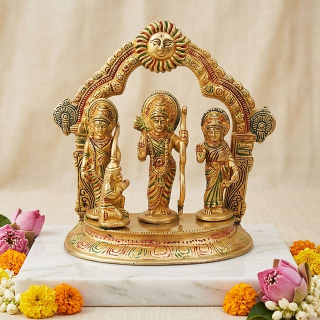 Brass Showpiece Ram Dharbar Statue - 7.5*3.3*7.3 Inch (BS884 C)