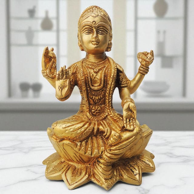 Brass Showpiece Laxmi Ji Statue  - 5*4*6.5 Inch (BS1324 C)